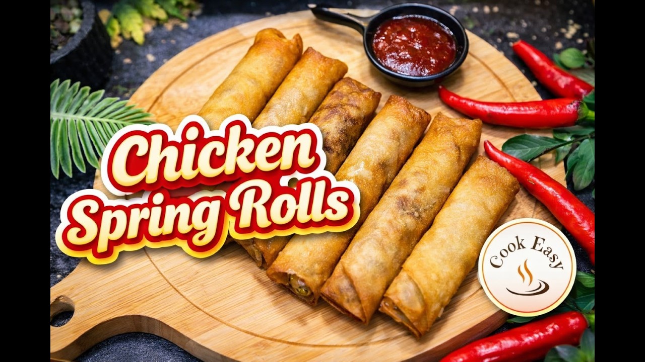 Crispy Chicken Spring Rolls Recipe | Ramzan Special Iftar Snack | Cook Easy