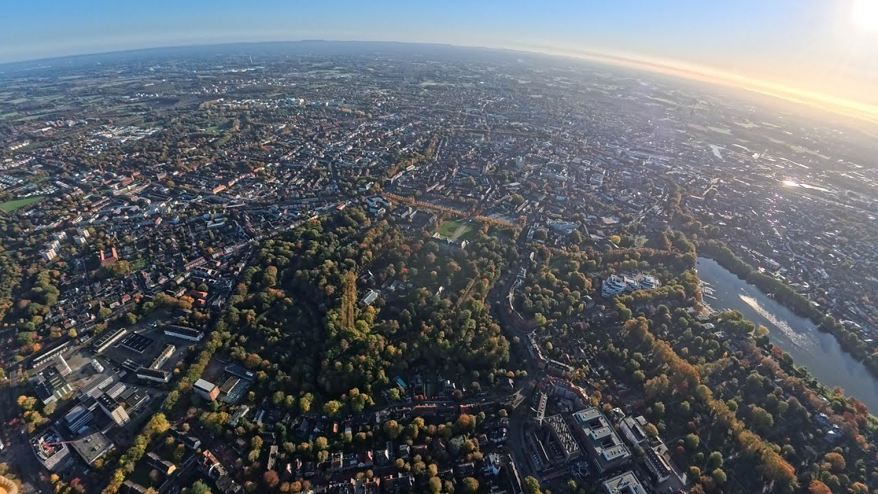 Ballonfahrt von Telgte bis  Münster Muenster Germany Havixbeck Kamera Insta Ace  Pro 2   18.10.2025