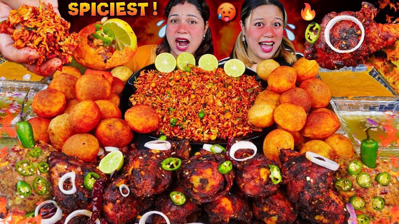 🥵 ПРИГОТОВЛЕНИЕ И ЕДАНИЕ ОЧЕНЬ ОСТРЫХ КУСОЧЕК КУРИНОЙ НОЖКИ, Гило Чатпати и Панипури МУКБАНГ ЧАЛЛ...