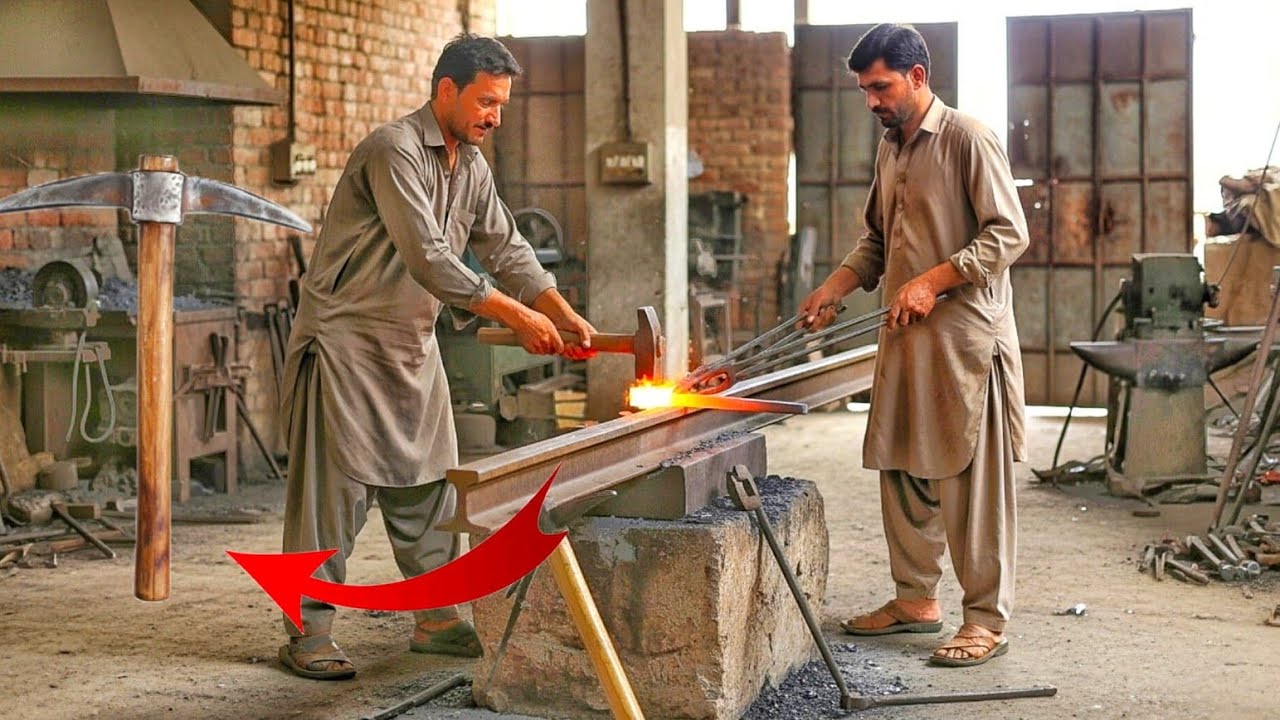 Incredible Process of Making Pickaxes through  Anchor Chains by Old Man