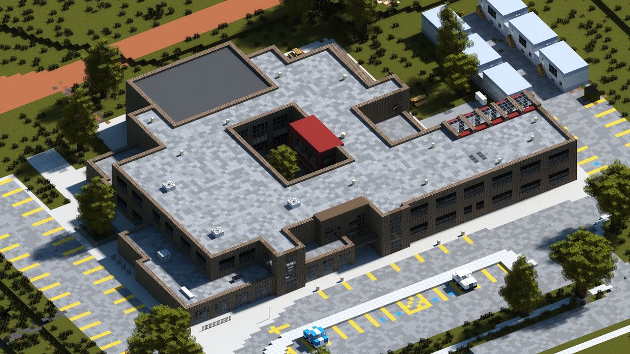 Touring a Realistic Minecraft High School