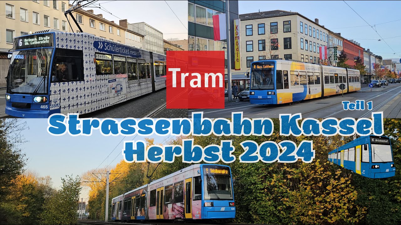 Straßenbahn Kassel Herbst 2024 | Teil 1 | 4K 60fps (UHD)