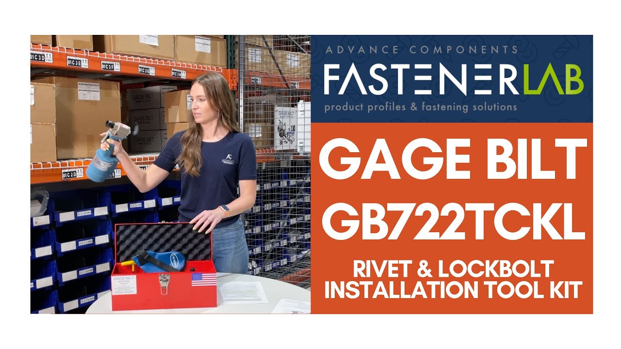 FastenerLab Video featuring Gage Bilt's GB722TCKL installation tool with tackle box.