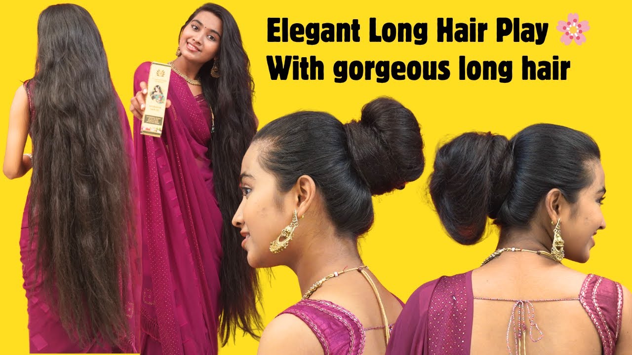 🌿 Elegant Long Hair Play 🌸 | Solo Beauty with Flowing Locks✨