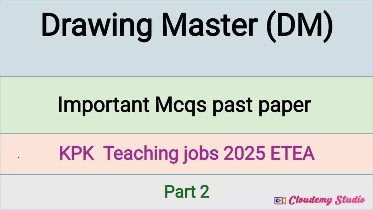 Drawing Master (DM) Mcqs part 2 || ETEA test preparation kpk Teaching jobs