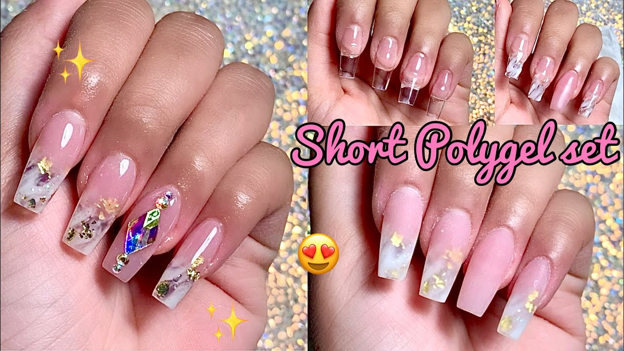 SHORT MARBLE POLYGEL NAIL SET | MADAM GLAM, BTARTBOX, MAKARTT, VETTSY, TOBEGLAM | NAIL TUTORIAL