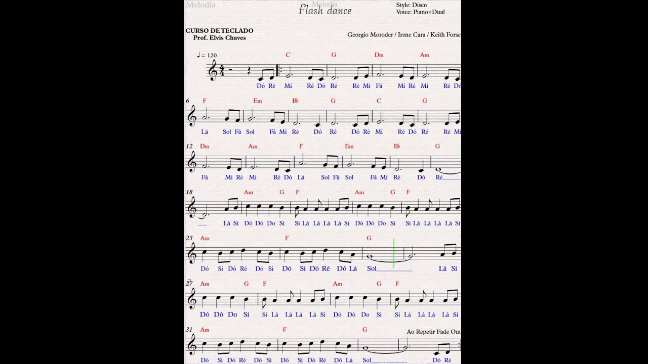 Flash dance - Partitura