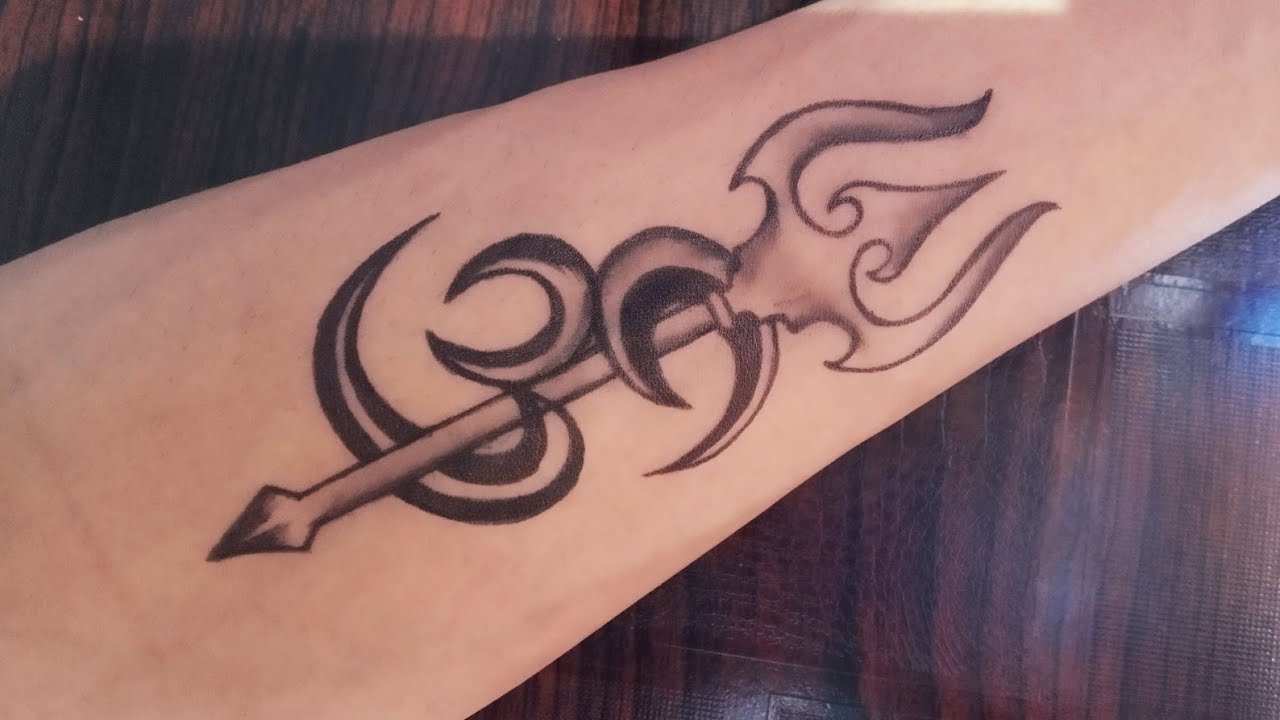 make easy trishul tattoo | trishul and om tattoo