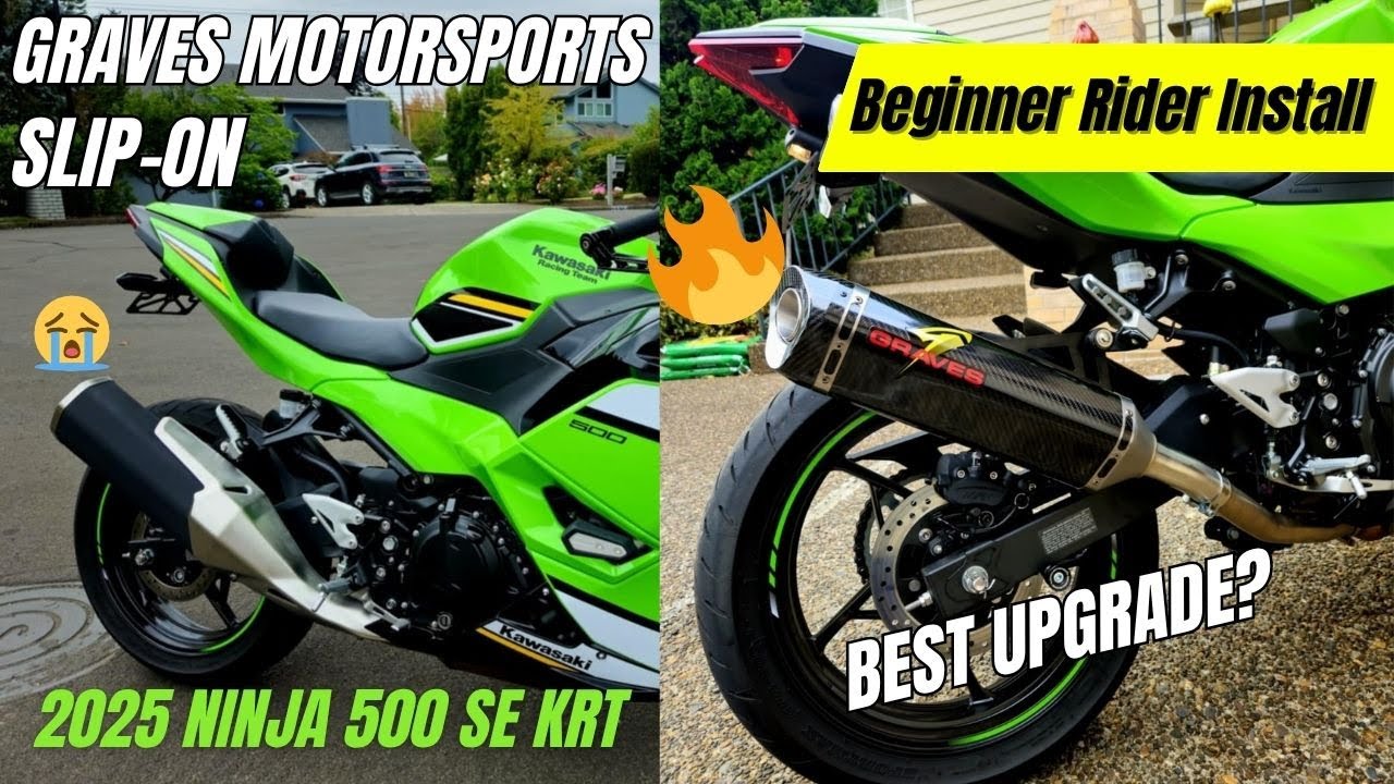 Graves Slip-On Exhaust Install | 2025 Ninja 500 SE KRT | Beginner Rider DIY