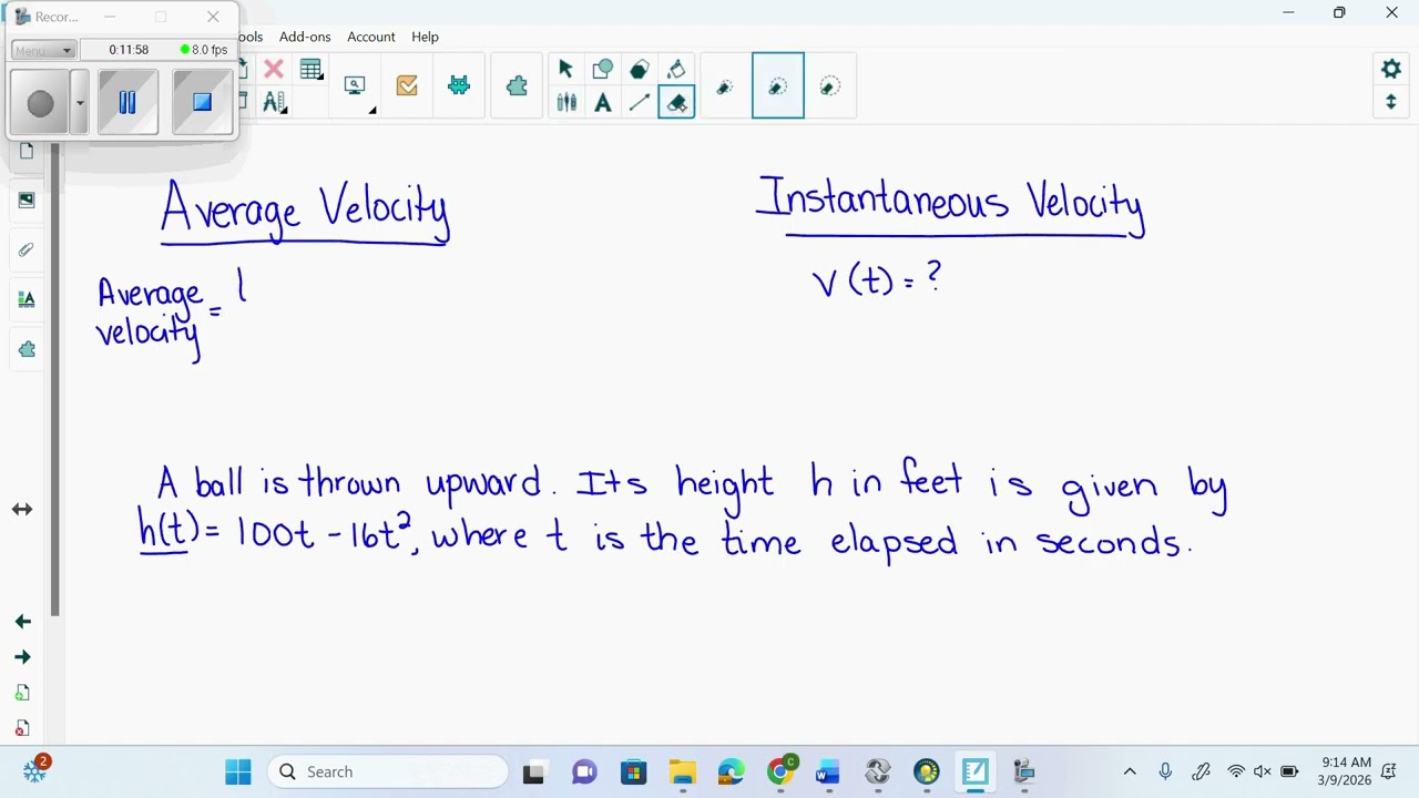 March09 average, instantaneous velocities