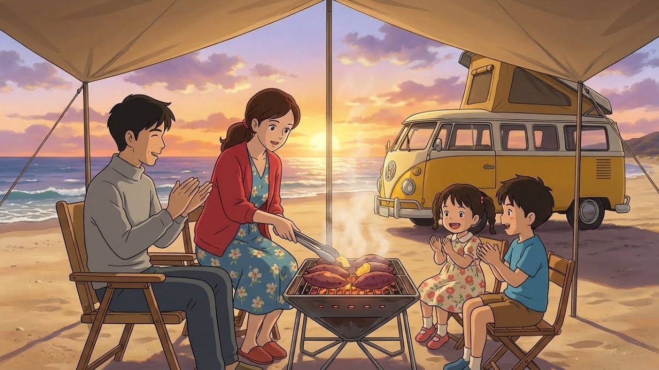 Our Peaceful Forest Getaway in a Mobile Home | Cozy Ghibli-Style Animation