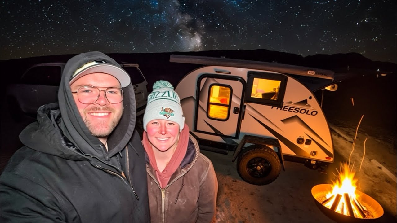 Winter Camping with Dogs (16&deg;F) Heated Teardrop