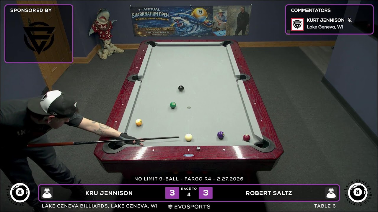 KRU JENNISON vs ROBERT SALTZ - LAKE GENEVA BILLIARDS - TABLE 6 | EvoSports