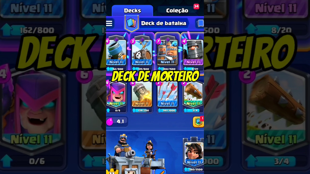 O deck mais dif&iacute;cil! Morteiro🥲 #clashroyale