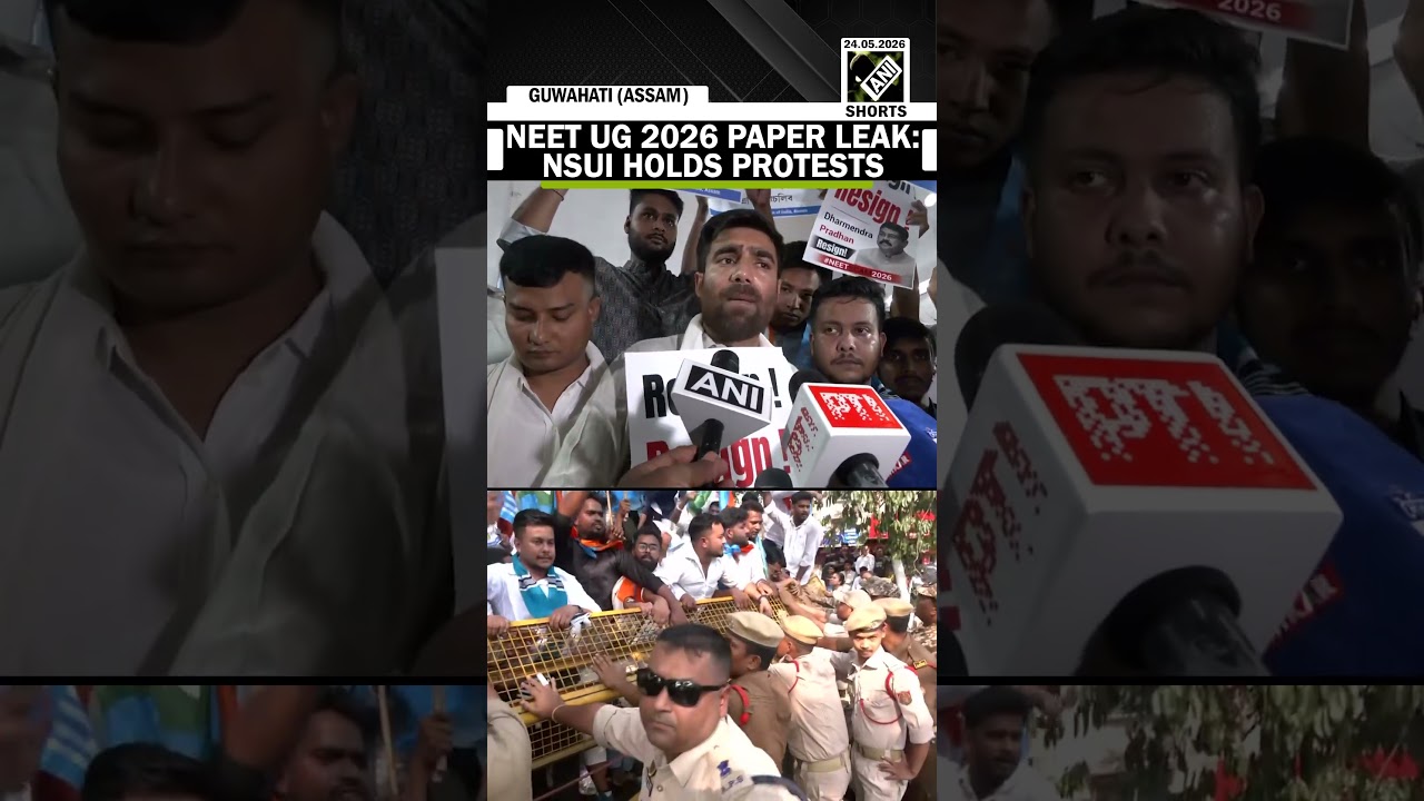 Guwahati: NSUI holds protests over cancellation of NEET UG 2026 exam after paper leak allegations
