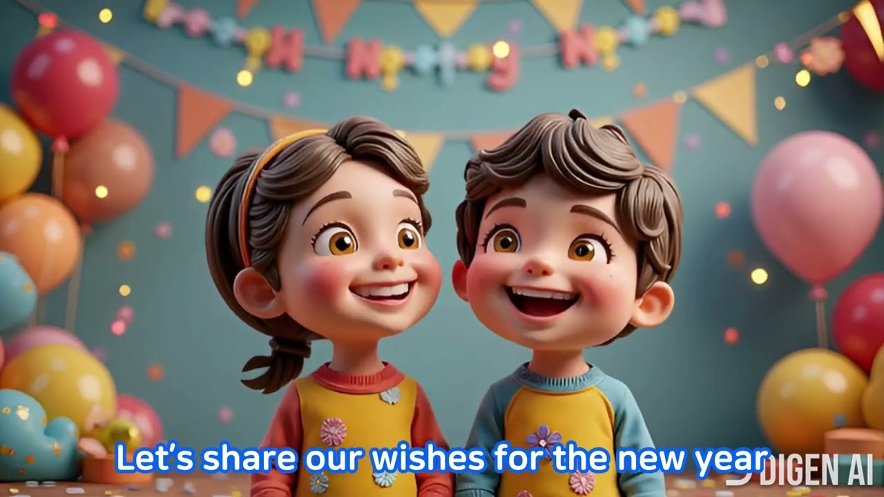 New Year Kids Songs & Stories | New Year Balloon Adventure + Boni and Friends (Phiên bản Tiếng Anh)
