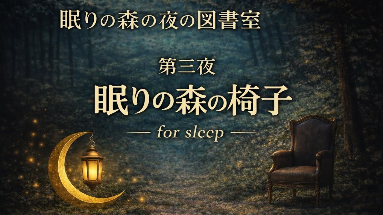 【睡眠用朗読】眠りの森の椅子｜眠りの森の夜の図書室（90分）｜眠くなったら落ちていい物語