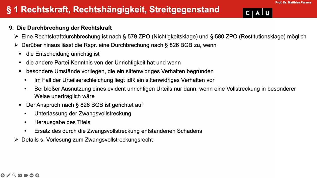 Vertiefung ZPO Erkenntnisverfahren – Folge 05 (Rechtshängigkeit; NI; Streitverkündung)