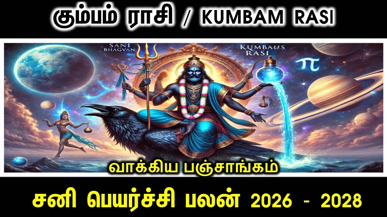 Kumbam Rasi Sani Peyarchi Palan 2026 -2028 | கும்பம் ராசி சனி பெயர்ச்சி 2026 -2028| RKJT