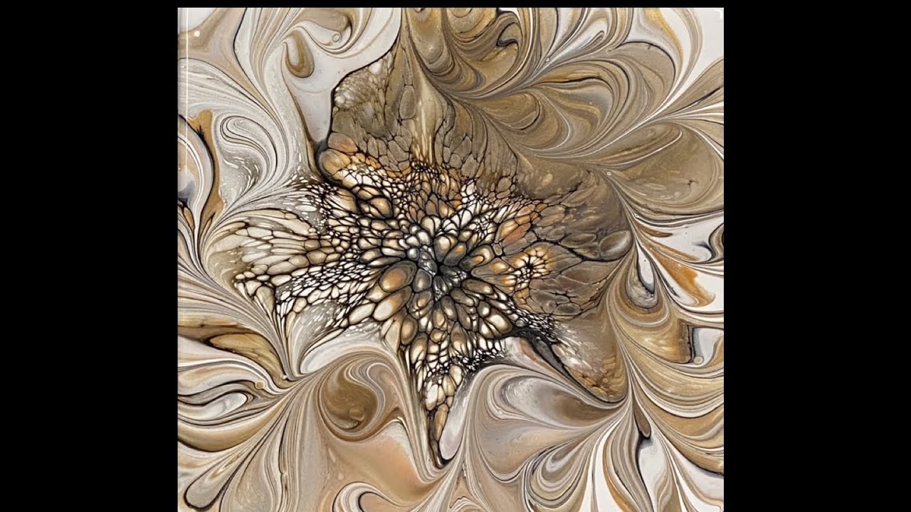(1314) Awesome Metallic Bloom Technique, Modified, Acrylic Pouring