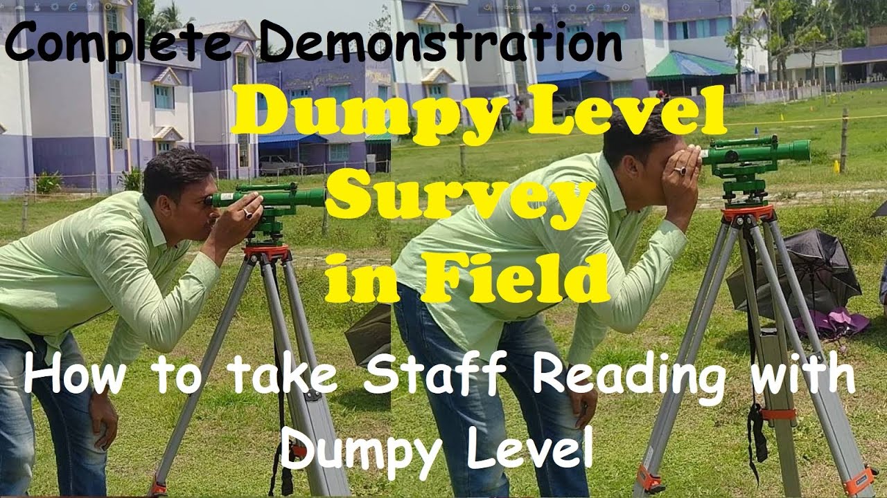 Dumpy Level Survey in Field | How to take Staff Reading with Dumpy Level
