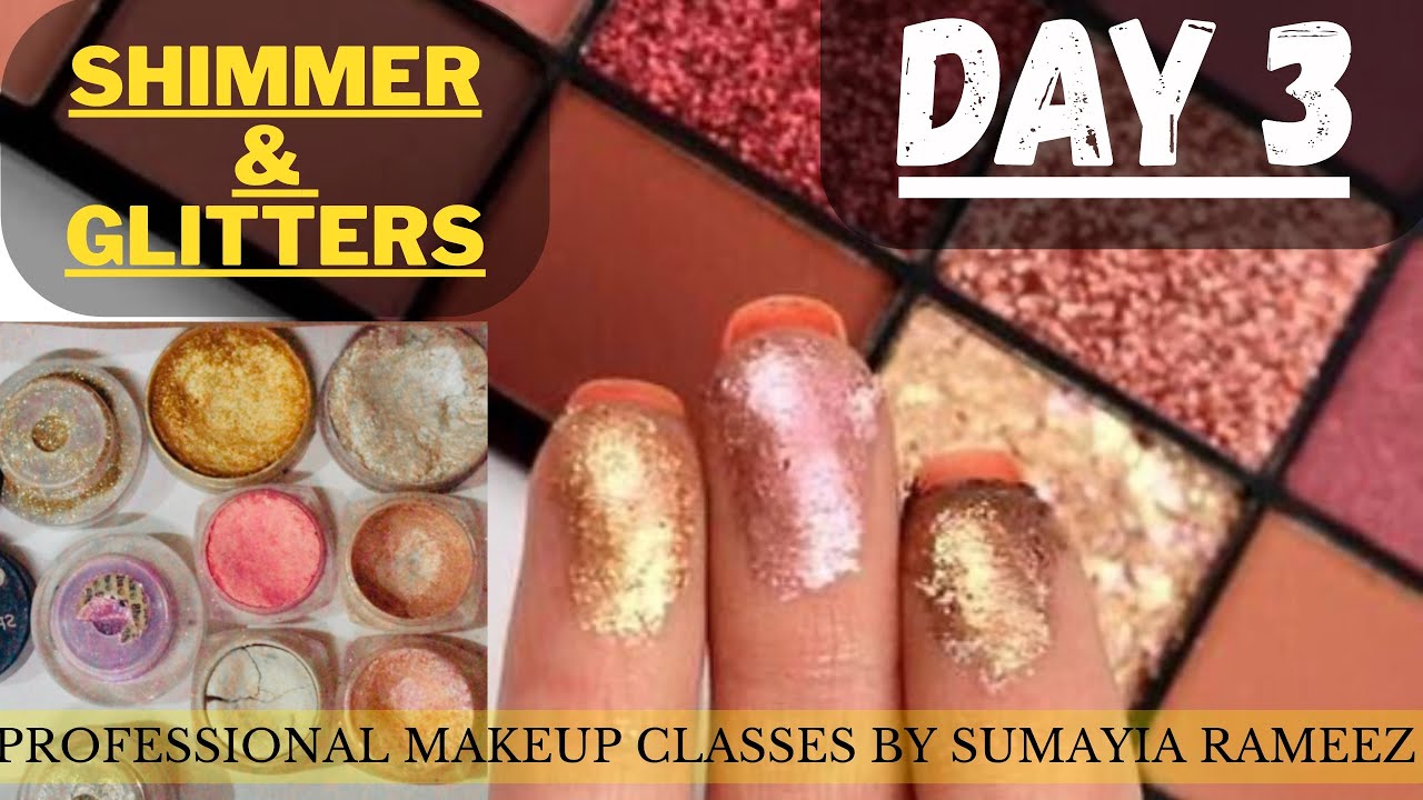 Shimmers and Glitters Study Day 3 || professional Makeup Classes || sumayia rameez