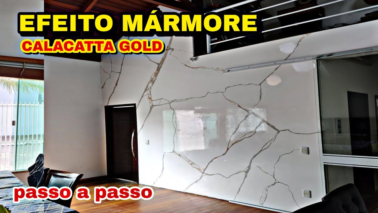 EFEITO MÁRMORE CALACATTA GOLD: PASSO A PASSO #marmorato #marmor #pintura