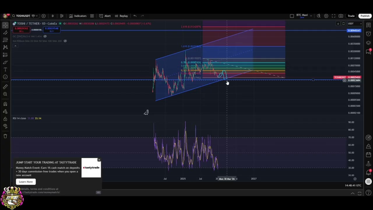 Toshi Crypto Update: Key Support and Resistance Levels Explained #shorts