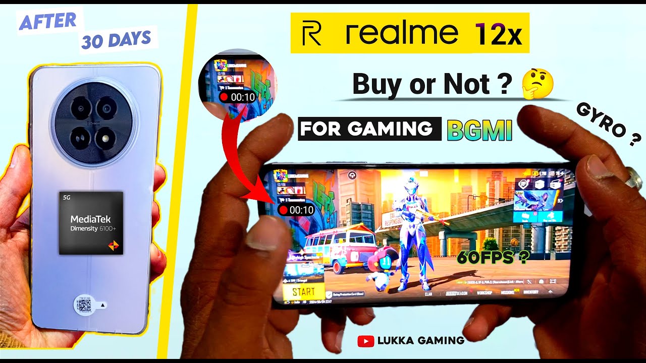 realme 12x 5g bgmi test gyroscope |PUBG Test | screen Recording Test |🔥 Heating test/ LUKKA GAMING