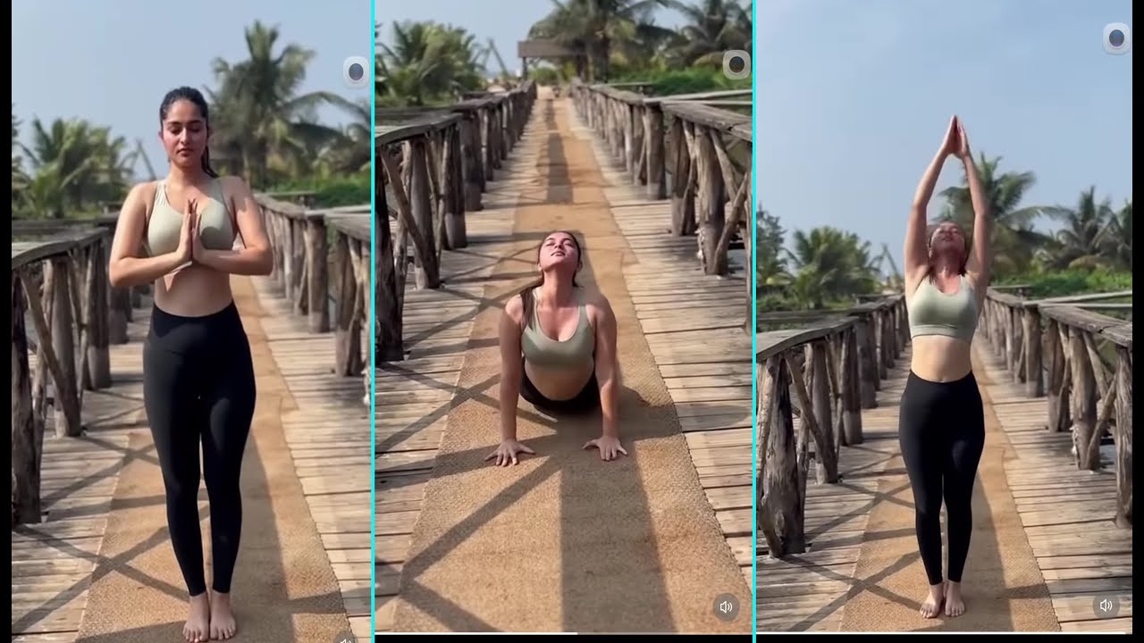"Dragon" Tamil movie fame Kayadu Lohar latest hot yoga