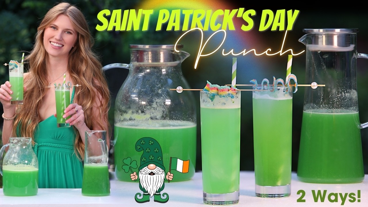 Leprechaun Punch 🍀 Saint Patrick's Day Large Batch Cocktails - 2 Ways