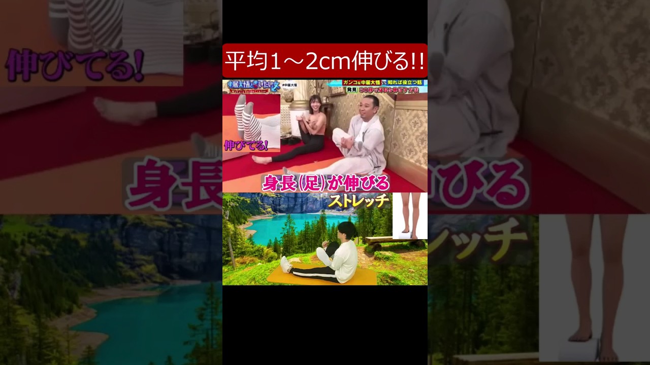 【平均1～2cm伸びる!!】30秒で身長(脚)を伸ばす方法◆身長があと1～2cm伸びたら見栄張ってサバ読みせずに済むようになる人にオススメ◎ #身長を伸ばす方法 #身長が伸びるストレッチ #ストレッチ