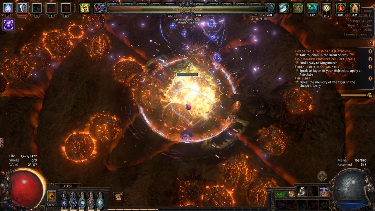 [poe 3.28] Cast When Ward Break Loop Uber Exarch/Ziggurat Boss rush