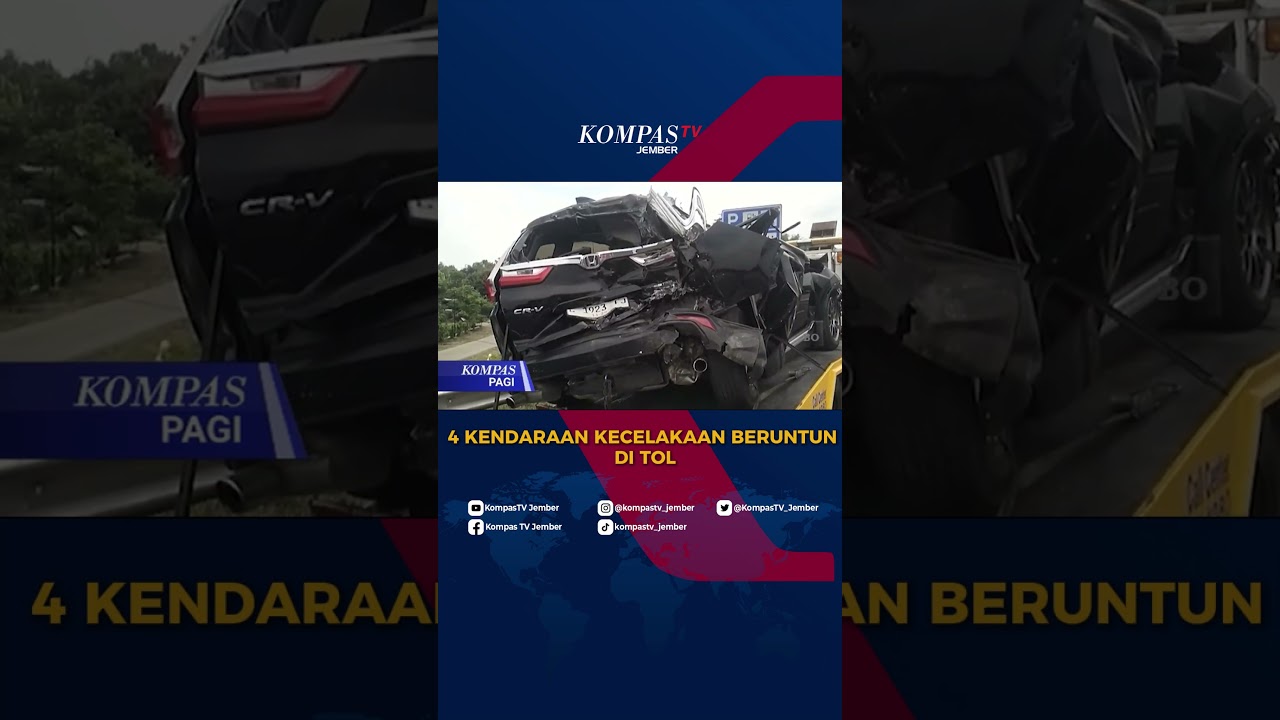 Kecelakaan Beruntun di Tol Ngawi, 4 Kendaraan Terlibat #shorts