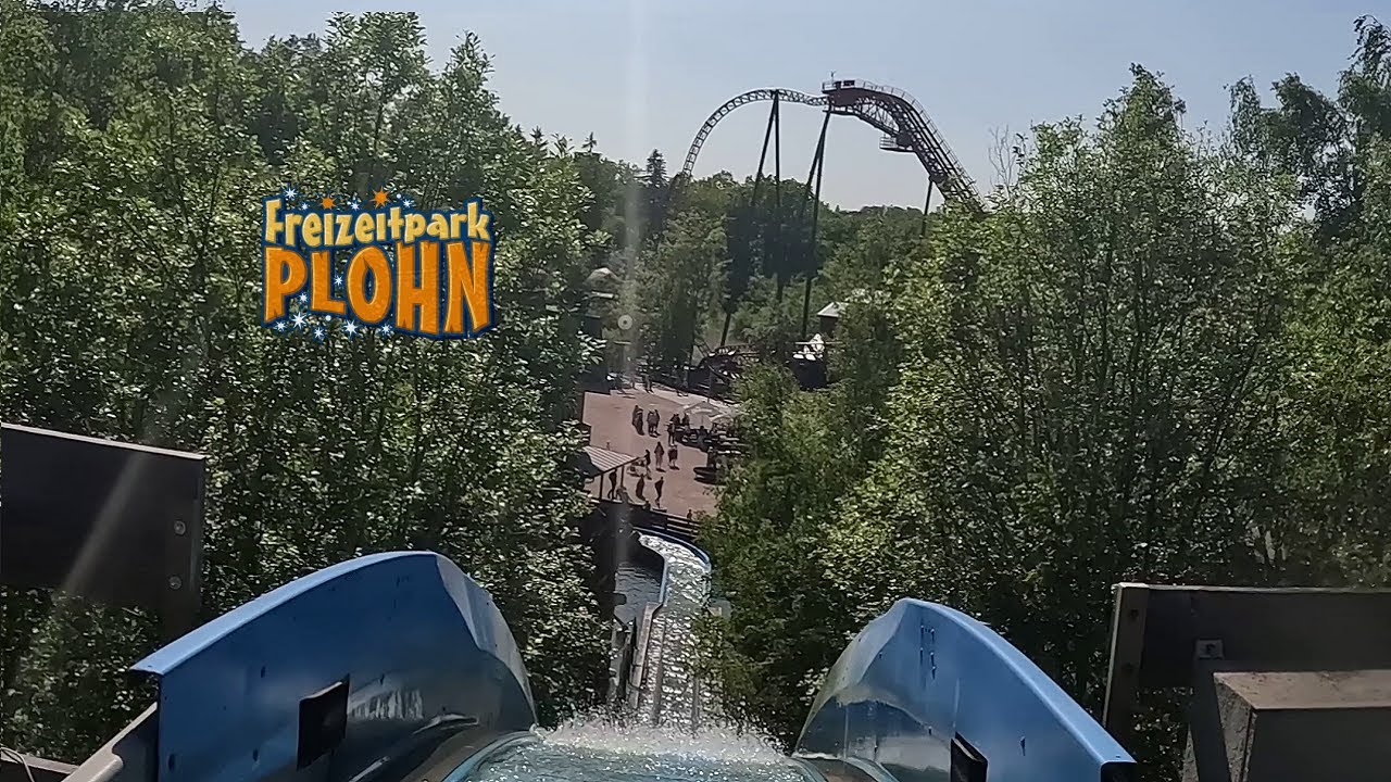 Wildwasserbahn mit Geisterbahn Freizeitpark Plohn onride POV 4K UHD