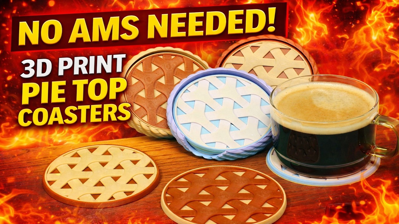 3D Printed Pie Top Coasters (No AMS Required)