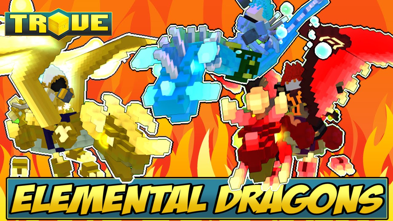 ALL RARE ELEMENTAL DRAGONS ✪ NEW Trove Mantle of Power Primordial Dragon