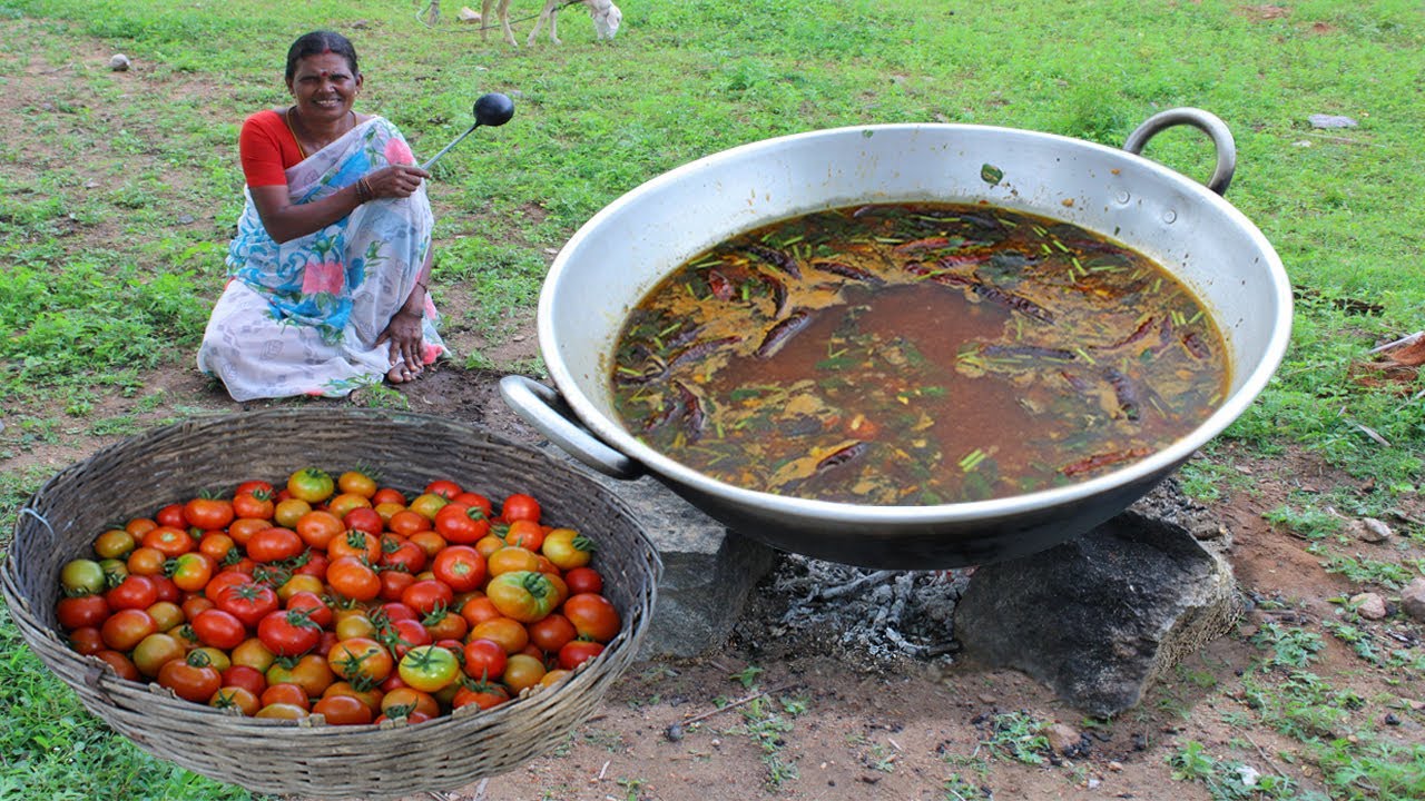 Tomato Rasam Recipe Prepared my mom | South Indian recipes | Village cooking | Side dish recipes