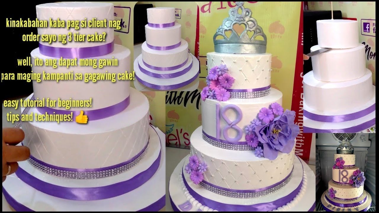 3 tier debut cake | pinakasimpling tutorial na panigoradong masusundan mo kung paano ginawa! whippit