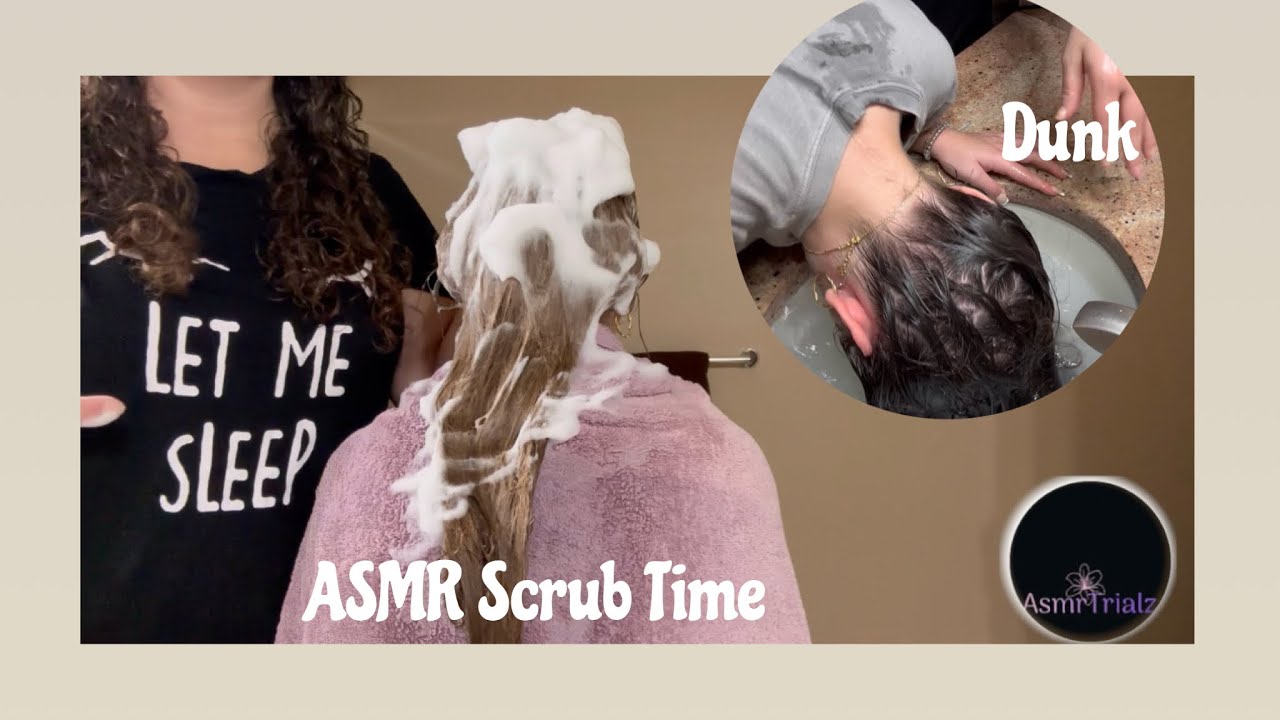 ASMR Shampoo & Dunk 🚰🧴 Hair Washing ~ Full Sink ~ Relax with your fav sounds 😴