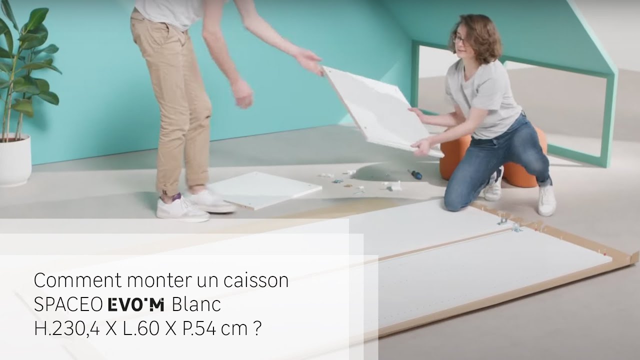 🔨 TUTO - Comment monter un caisson SPACEO Evo'm Blanc H.230,4 et H204,8 X L.60 X P.54 cm ?