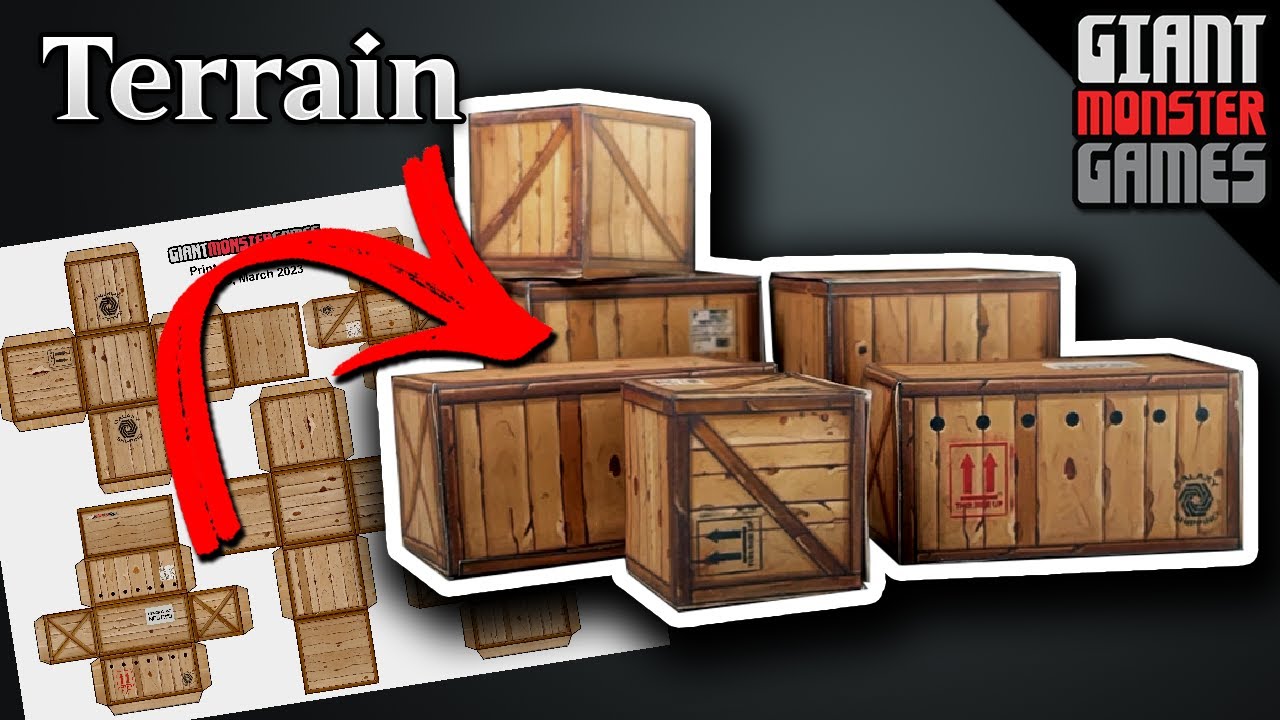 DIY Game Terrain - Free Paper Craft Wood Boxes, Fast and Easy war game terrain - Build time 30 min