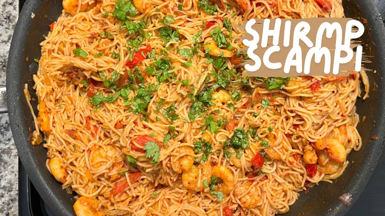 SHIRMP SCAMPI \\ GARLIC BUTTER SHIRMP PASTA \\ EASY RECIPE WITH ANGEL HAIR