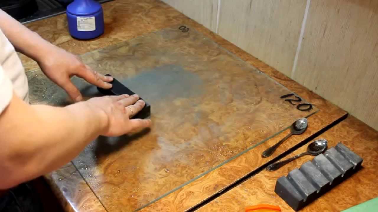 Выравнивание точильных камней. ч.4. Работа на стекле (начало)