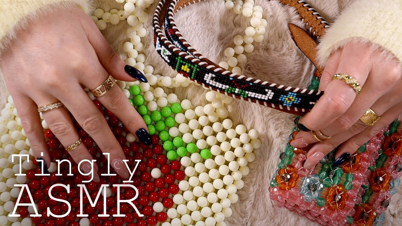 ASMR Gentle Beaded Triggers (🎧 soft spoken, scratching)