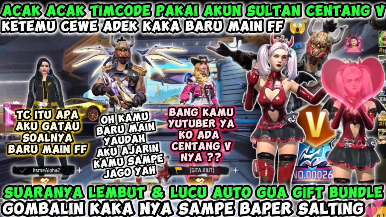 ACAK-ACAK TC PAKAI AKUN S1 CENTANG V KETEMU CEWE BARU MAIN FF SUANYA LEMBUT & IMUT AUTO GW GOMBALIN🤣