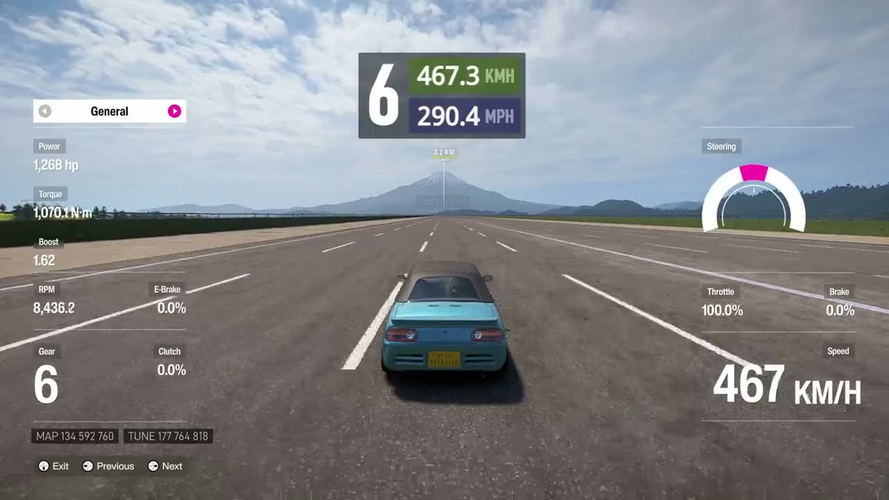 Honda Beat: Top Speed Test with Telemetry - Forza Horizon 6