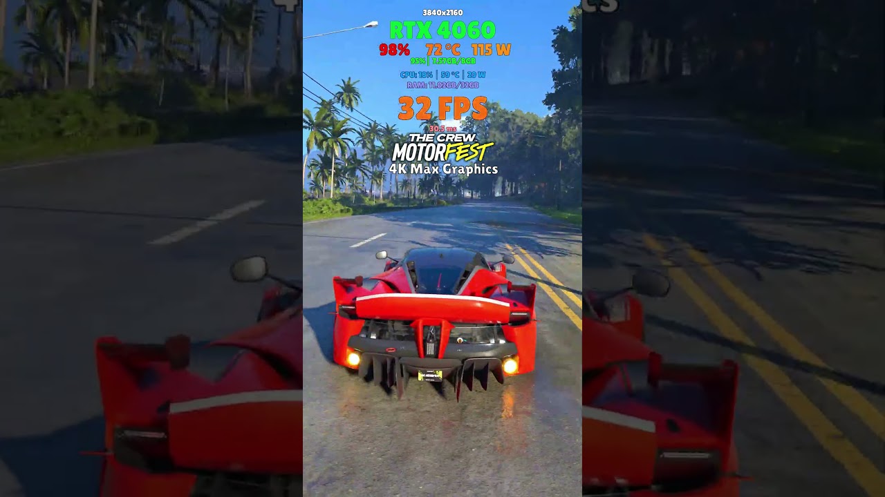 The Crew Motorfest 4K Max Graphics FPS - RTX 4060