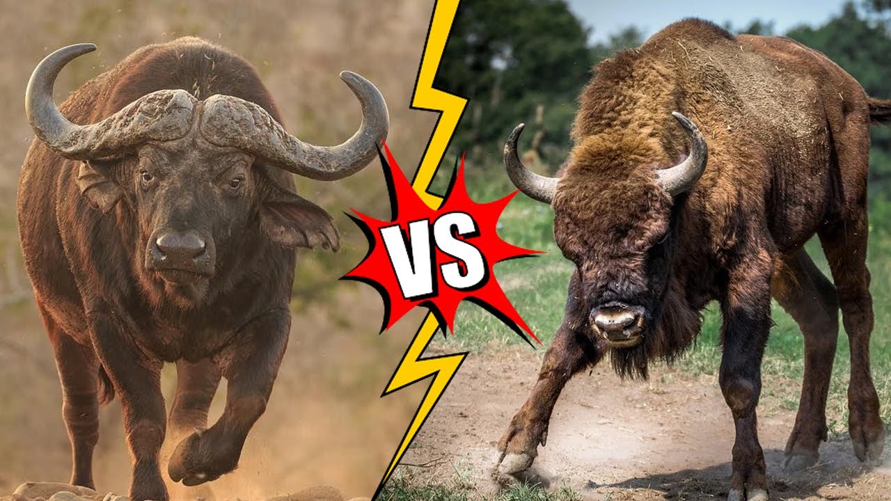 Kerbau Afrika vs Bison | Hasilnya Mengejutkan!