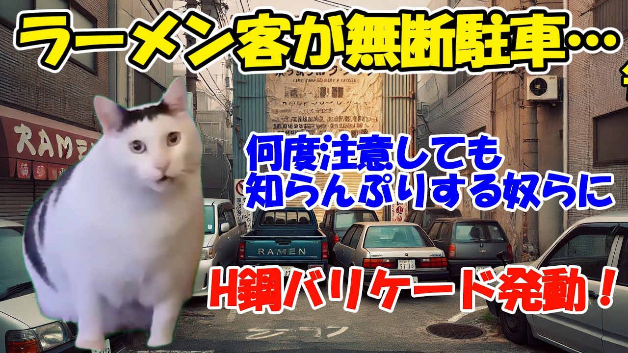 【スカッと猫ミーム】無断駐車するな！私有地を荒らし続けたラーメン客に下された“鉄の制裁”
